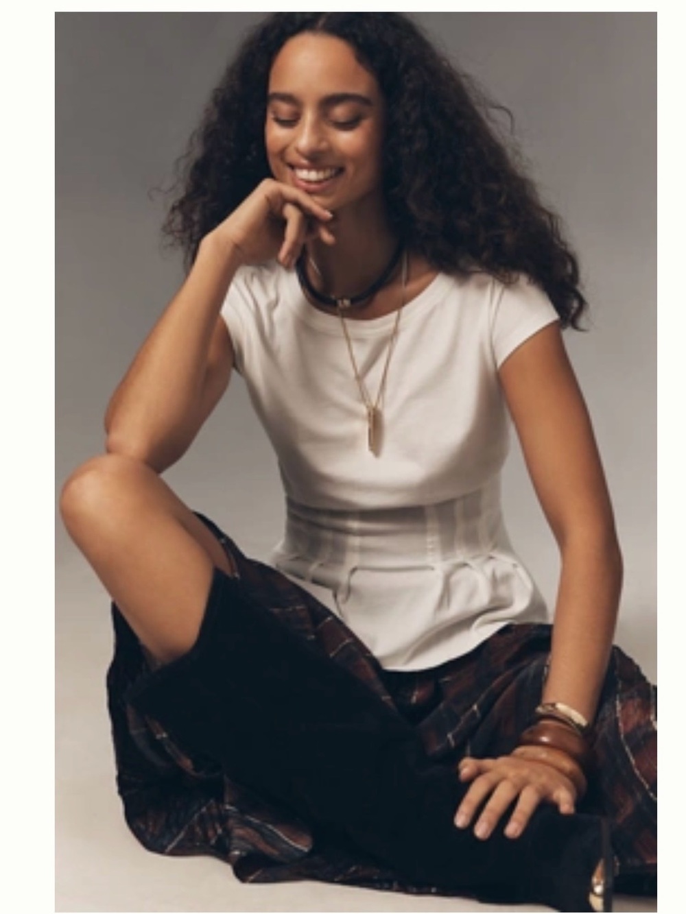 BY ANTHROPOLOGIE GRAPHIC DARTED PEPLUM TEE NWT